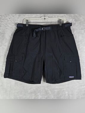 Patagonia Outdoor Everyday Shorts Mens Size Large L Blue Cargo Belted 6.5”